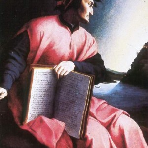 A sixteenth-century painting of Dante with a copy of the Divine Comedy opened to Canto XXV of the Paradiso in which the poet imagines, "Se mai continga. . ." ("If it should ever happen . . ."), his wistful hope that he might be welcomed back into his beloved Florence.
