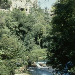The beautiful valley of Vauclause just east of Avignon, discovered by Petrarch and chosen as his beloved retreat where he kept a small house.